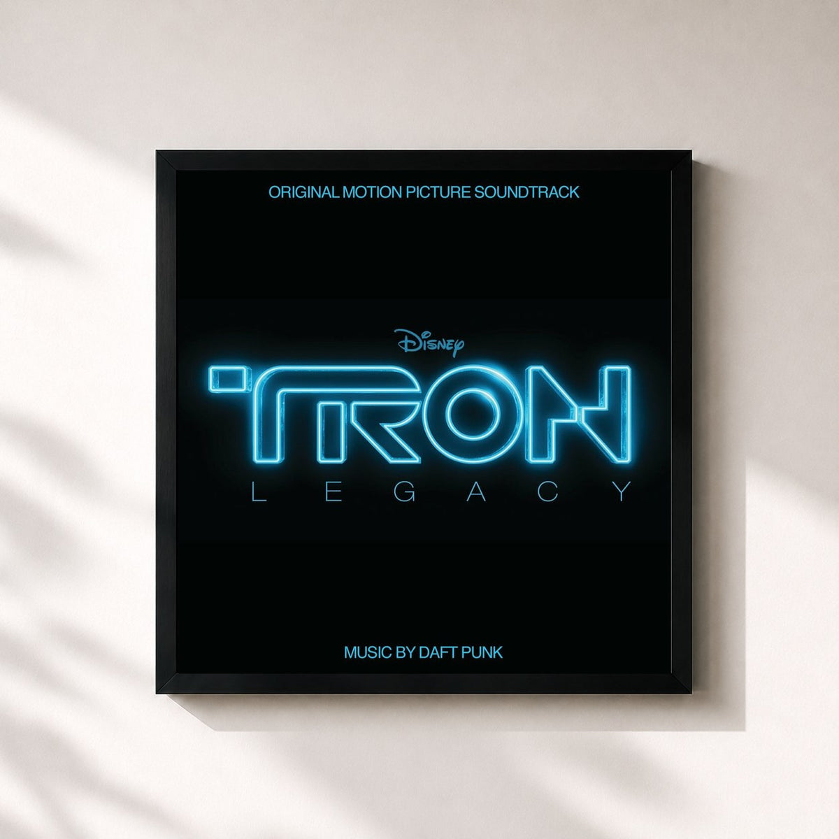 #noir Tableau carré de l'album TRON: Legacy de Daft Punk, cadre noir 32x32 cm