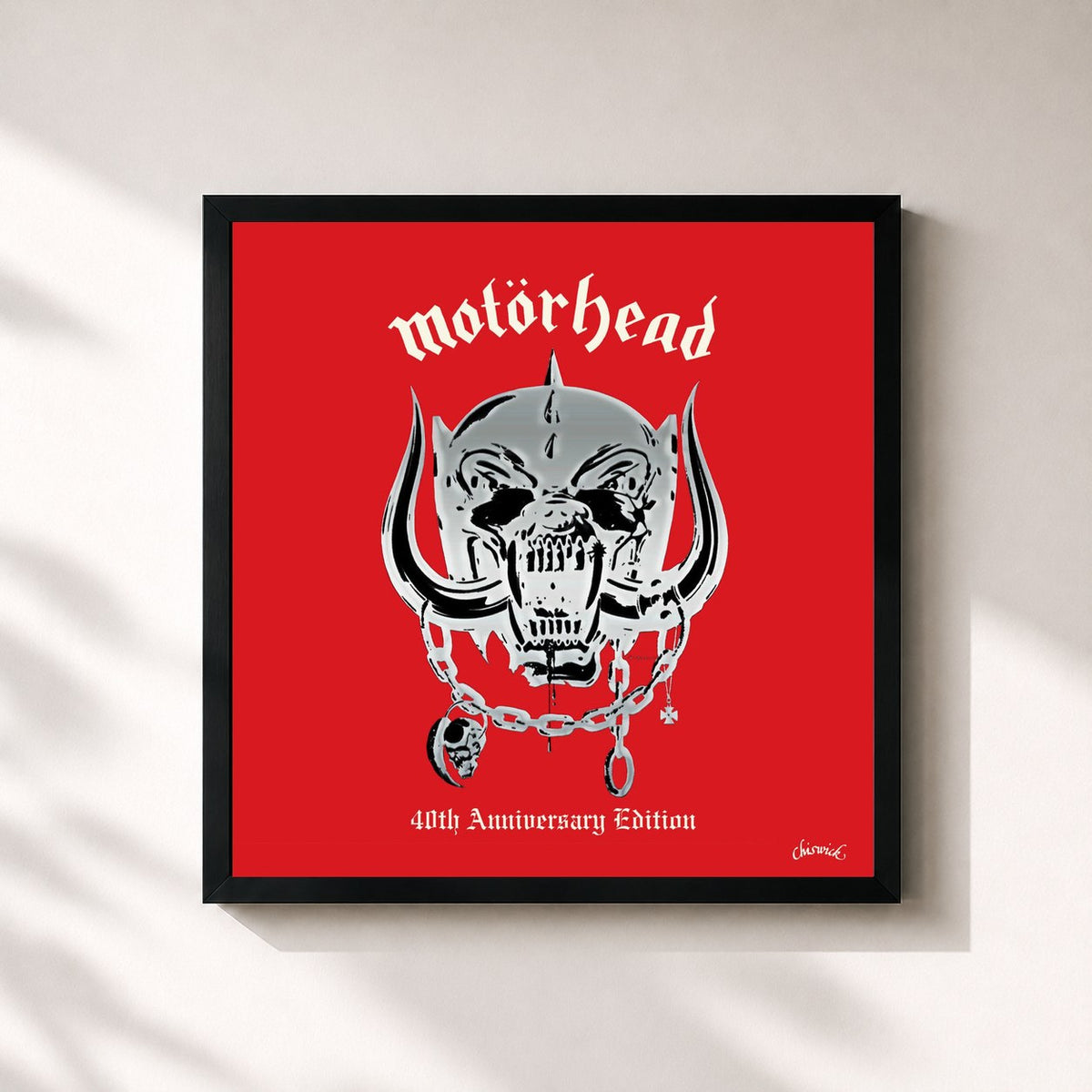 #noir Tableau carré de l'album Motörhead (40th Anniversary Edition) de Motörhead, cadre noir 32x32 cm