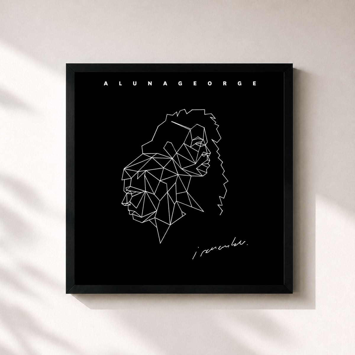 #noir Tableau carré de l'album I Remember de AlunaGeorge, cadre noir 32x32 cm