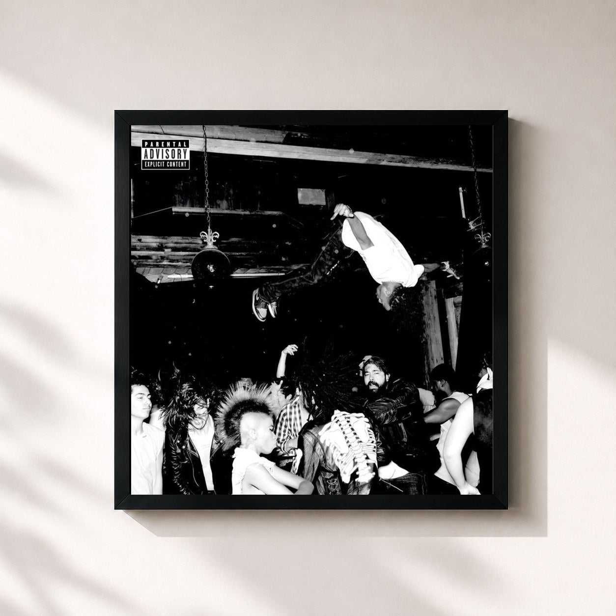 #noir Tableau carré de l'album Die Lit de Playboi Carti, cadre noir 32x32 cm