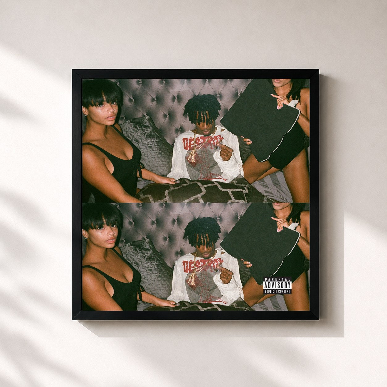 #noir Tableau carré de l'album Playboi Carti de Playboi Carti, cadre noir 32x32 cm