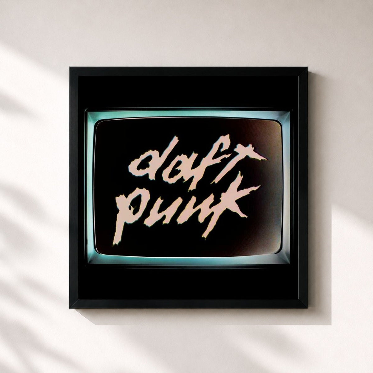 #noir Tableau carré de l'album Human After All (Remixes) de Daft Punk, cadre noir 32x32 cm