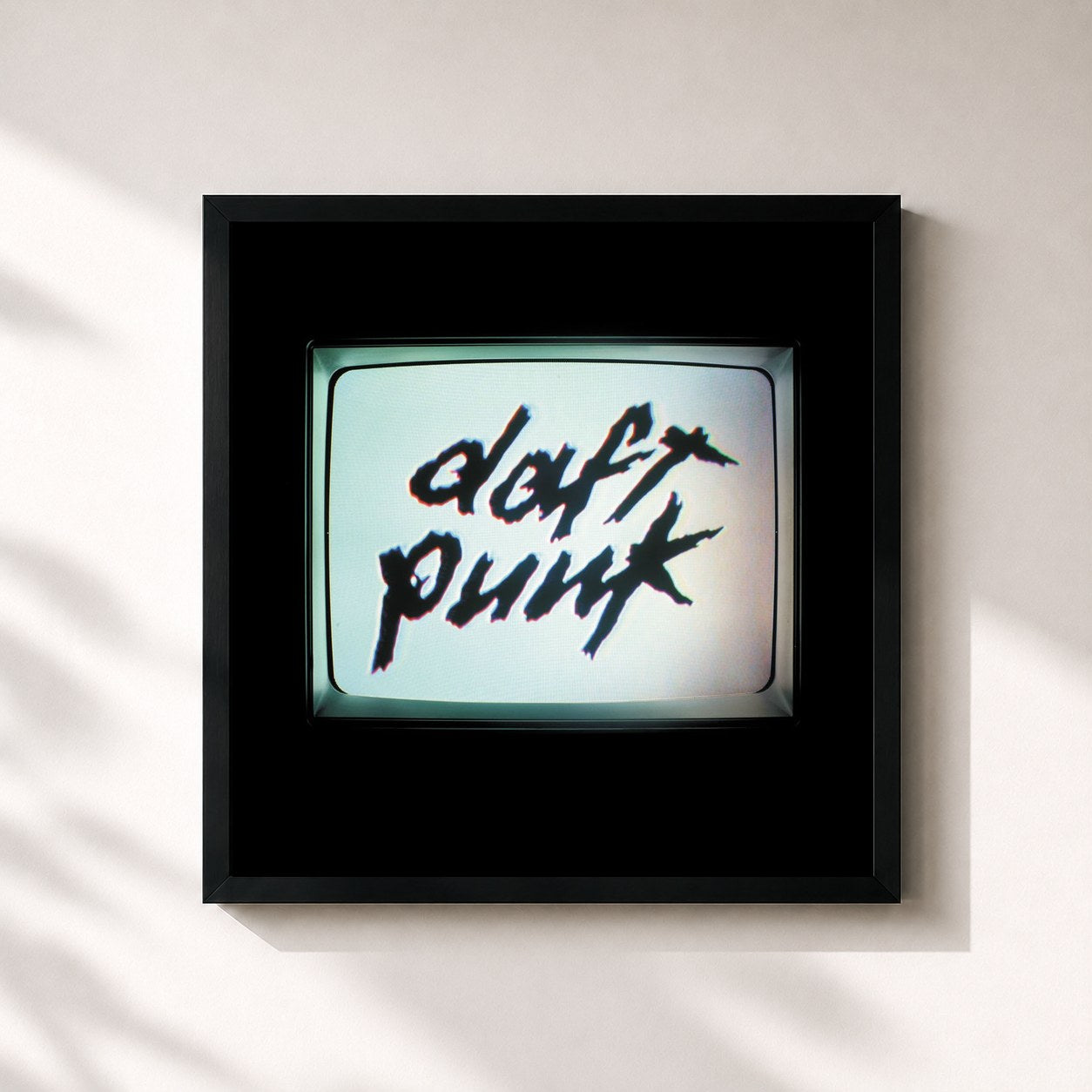 #noir Tableau carré de l'album Human After All de Daft Punk, cadre noir 32x32 cm