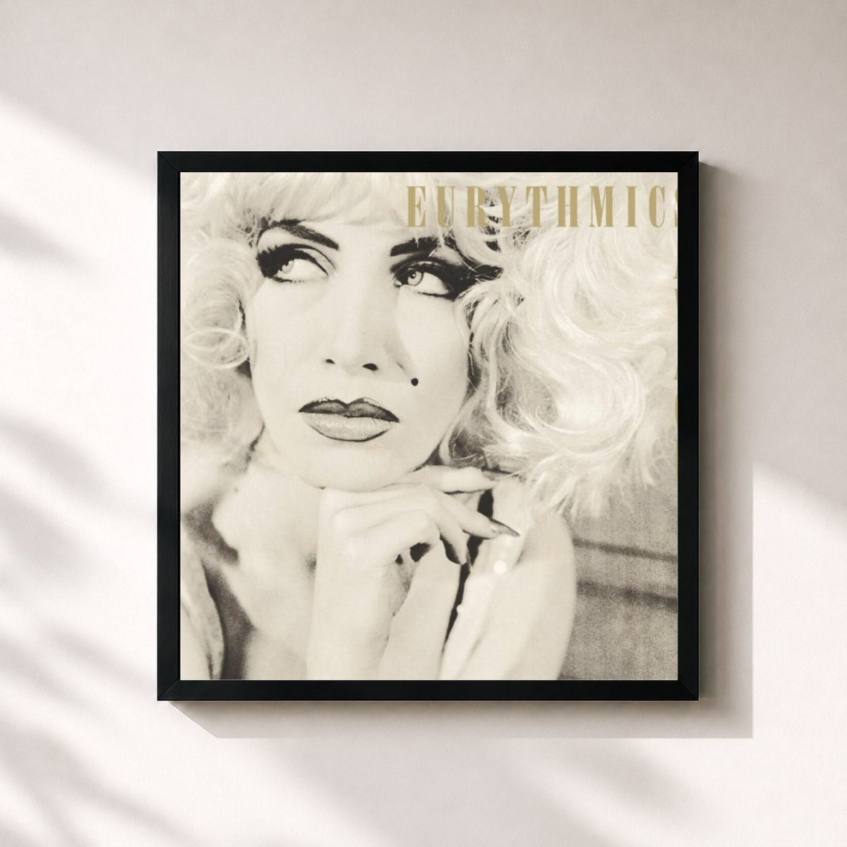 #noir Tableau carré de l'album Savage de Eurythmics, cadre noir 32x32 cm