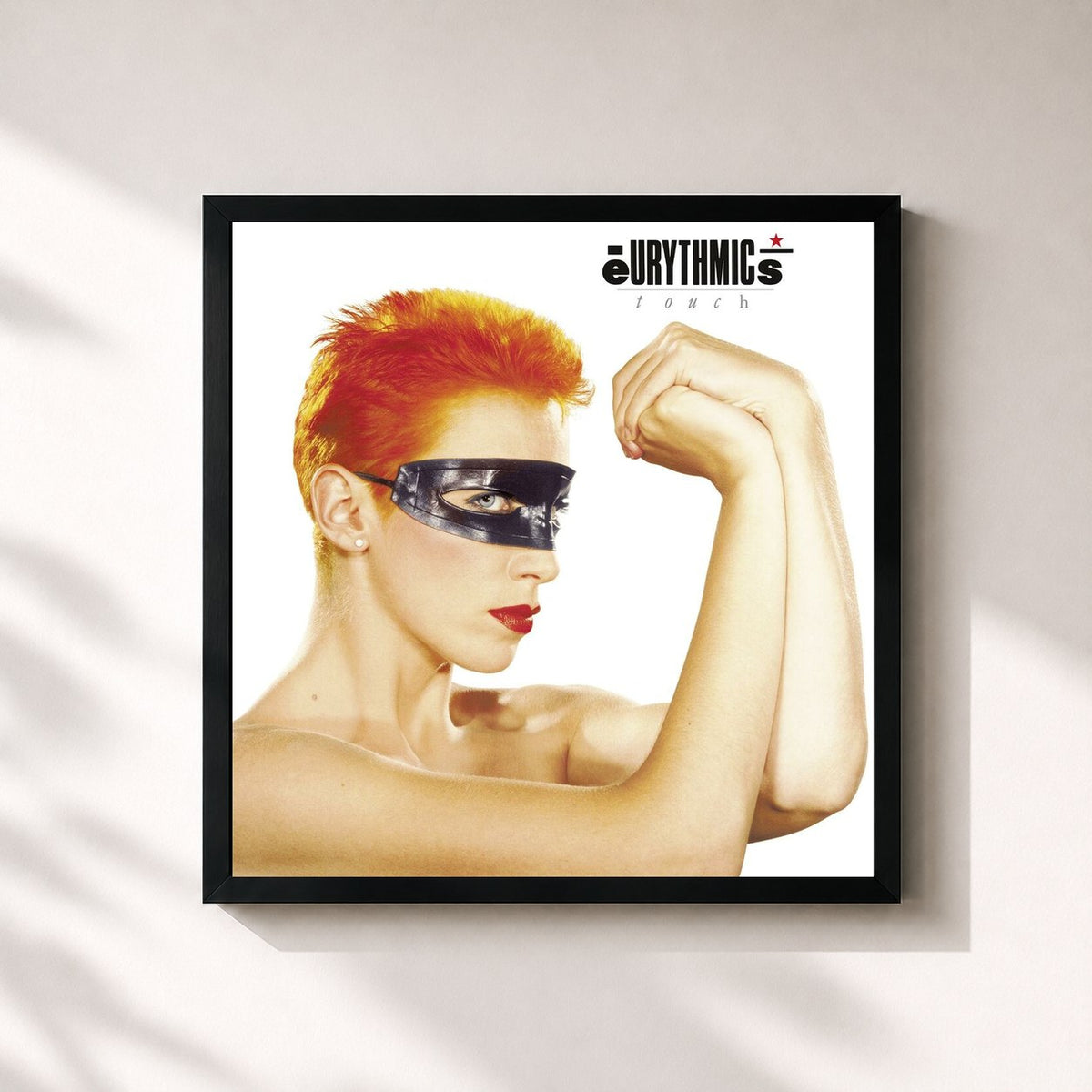 #noir Tableau carré de l'album Touch (2018 Remastered) de Eurythmics, cadre noir 32x32 cm