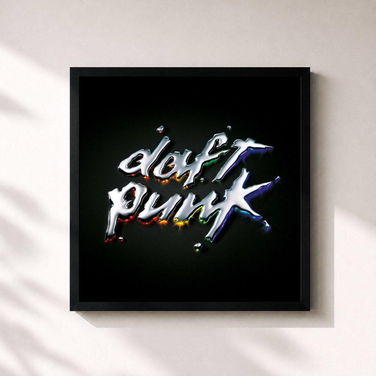 #noir Discovery di Daft Punk in stampa quadrata incorniciata, cornice nera 32x32 cm