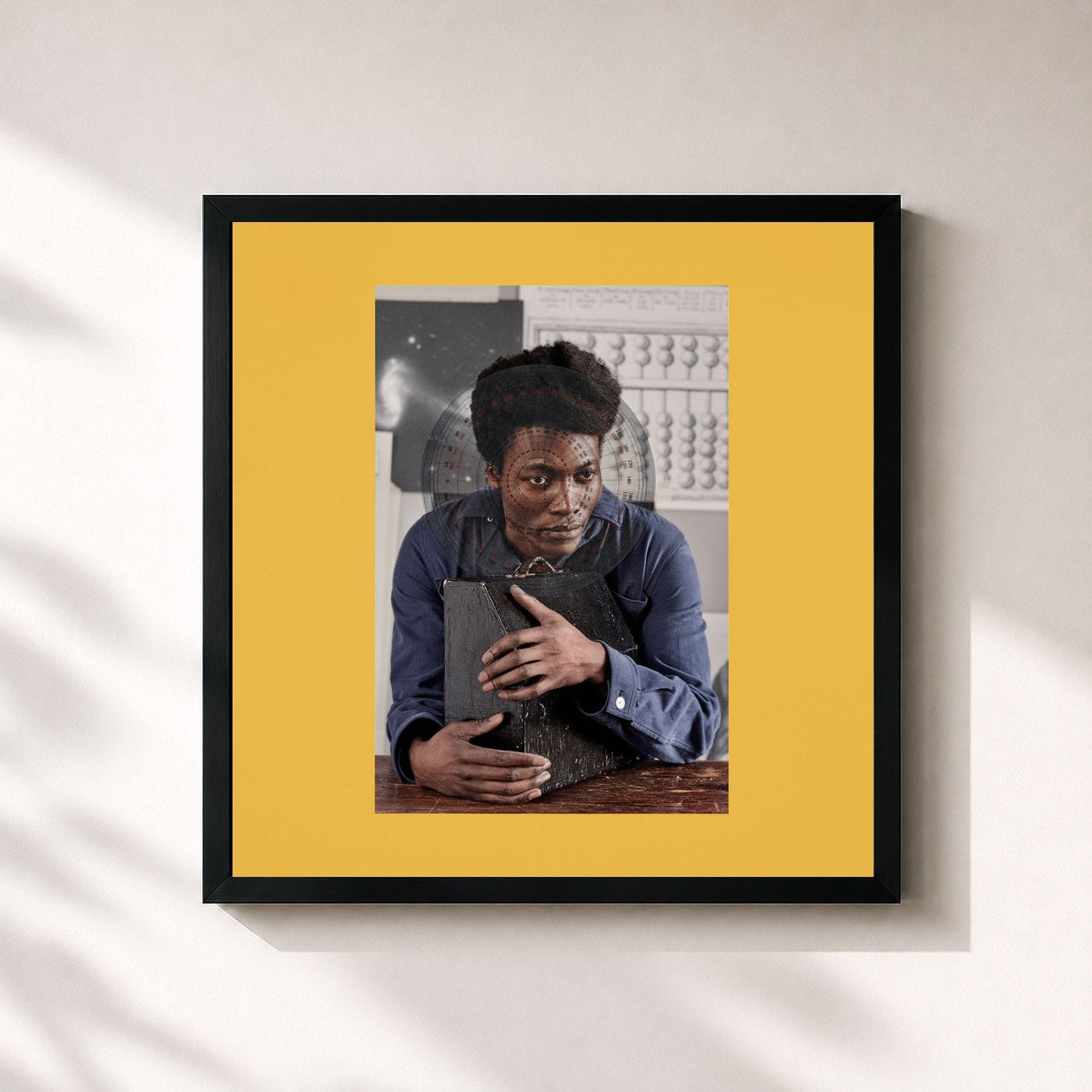 #noir Tableau carré de l'album I Tell A Fly de Benjamin Clementine, cadre noir 32x32 cm