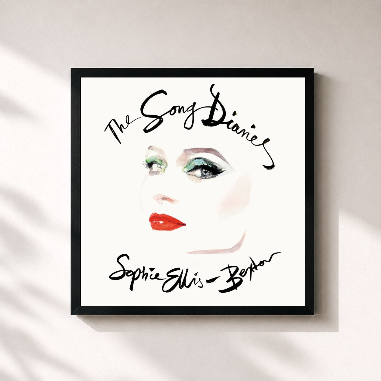 #noir Tableau carré de l'album The Song Diaries de Sophie Ellis-Bextor, cadre noir 32x32 cm