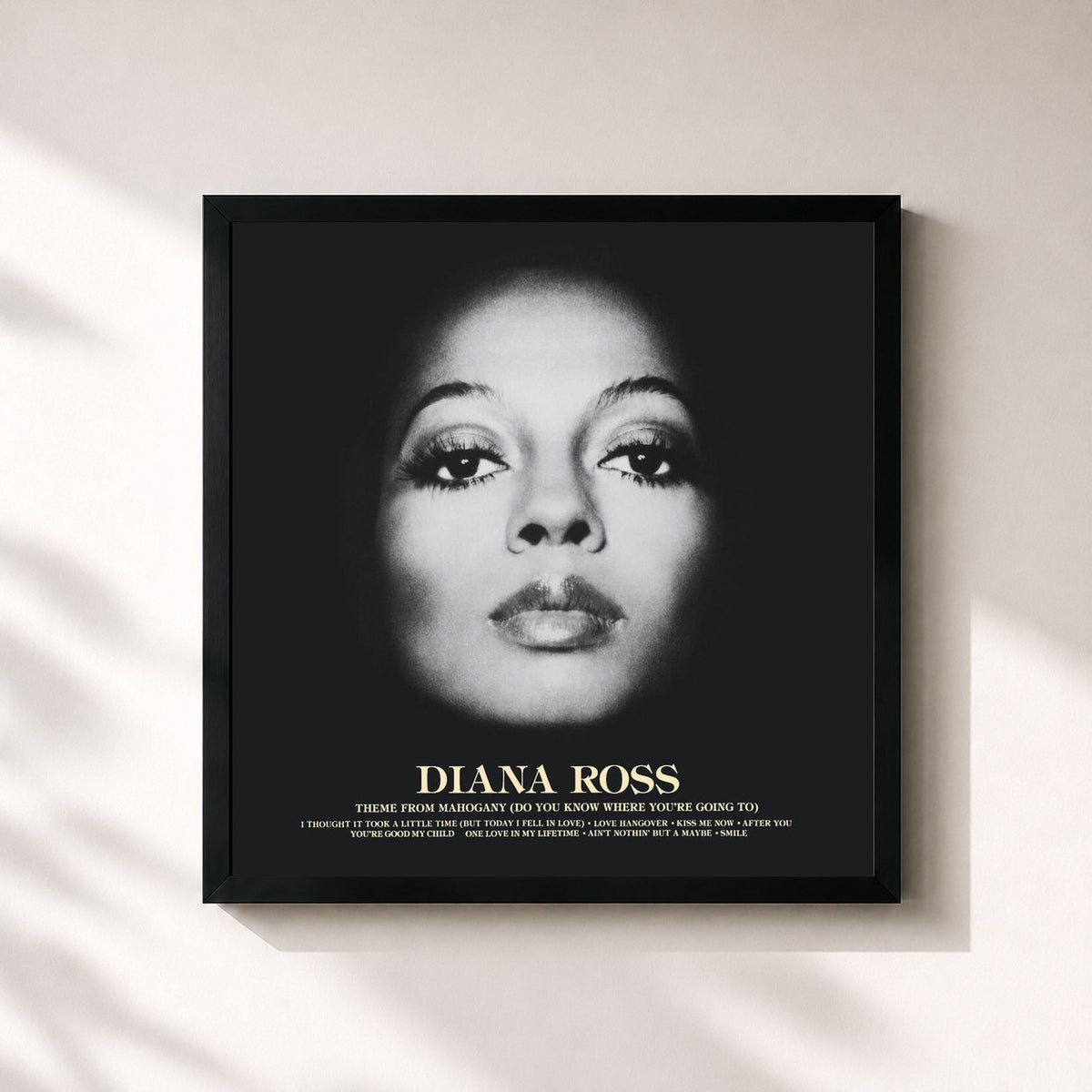 #noir Tableau carré de l'album Diana Ross (Expanded Edition) de Diana Ross, cadre noir 32x32 cm