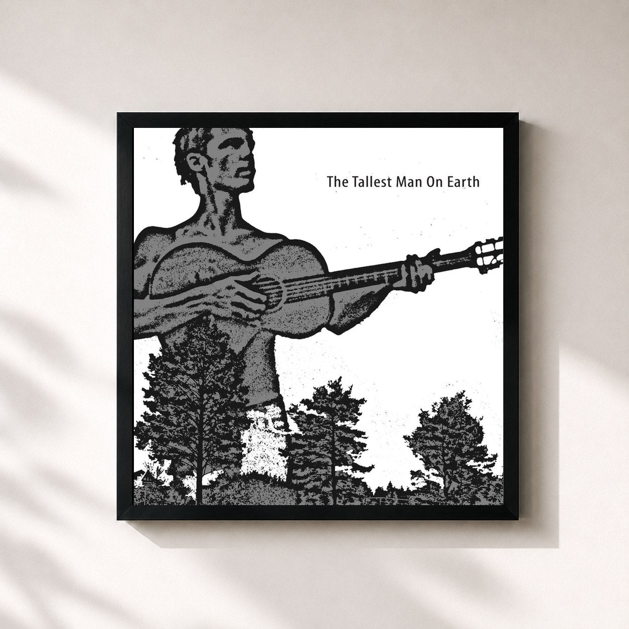 #noir Tableau carré de l'album The Tallest Man On Earth de The Tallest Man on Earth, cadre noir 32x32 cm