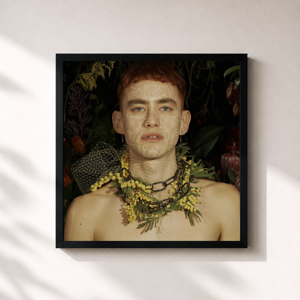 #noir Tableau carré de l'album Palo Santo (Deluxe) de Olly Alexander (Years & Years), cadre noir 32x32 cm