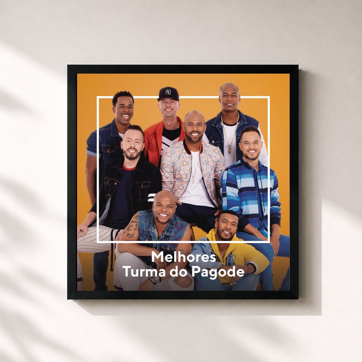 #noir Tableau carré de l'album Melhores Turma do Pagode de Turma do Pagode, cadre noir 32x32 cm