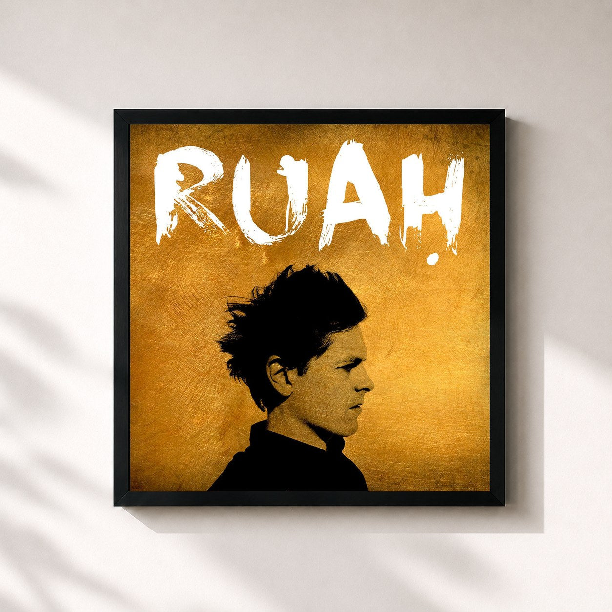 #noir Tableau carré de l'album RUAH de Michael Patrick Kelly, cadre noir 32x32 cm