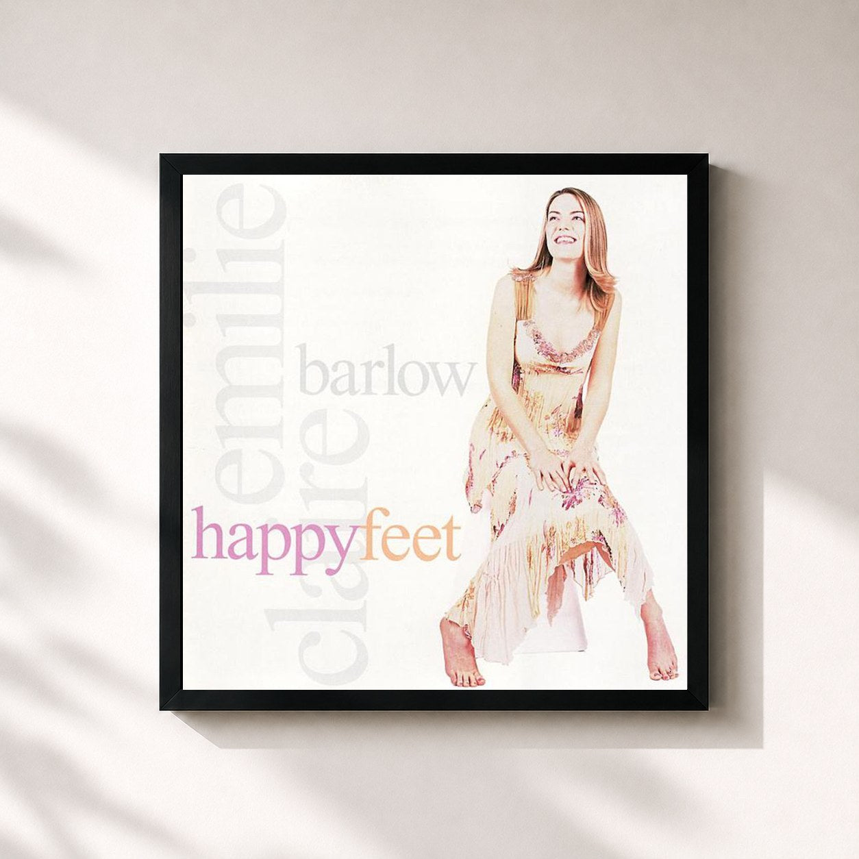 #noir Tableau carré de l'album Happyfeet de Emilie-Claire Barlow, cadre noir 32x32 cm