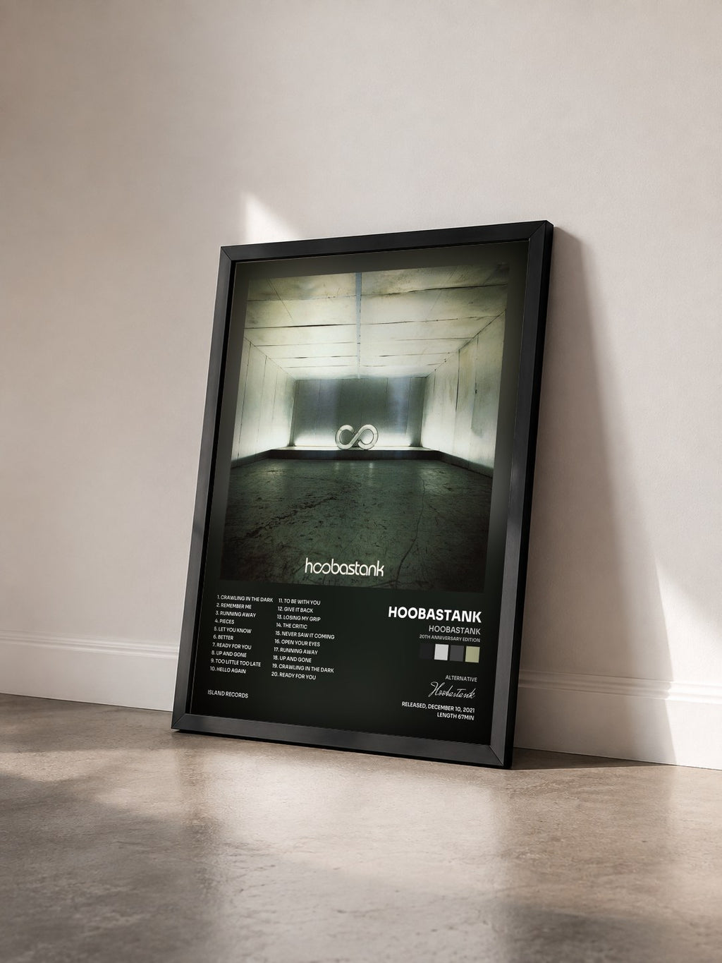 #noir Hoobastank (20th Anniversary Edition) di Hoobastank in stampa incorniciata vista di tre quarti, cornice nera