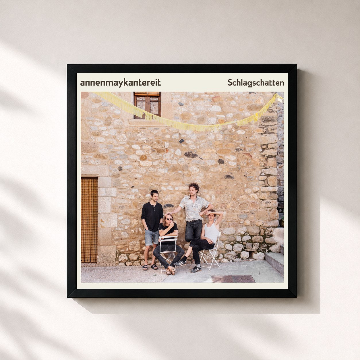 #noir Tableau carré de l'album Schlagschatten de AnnenMayKantereit, cadre noir 32x32 cm