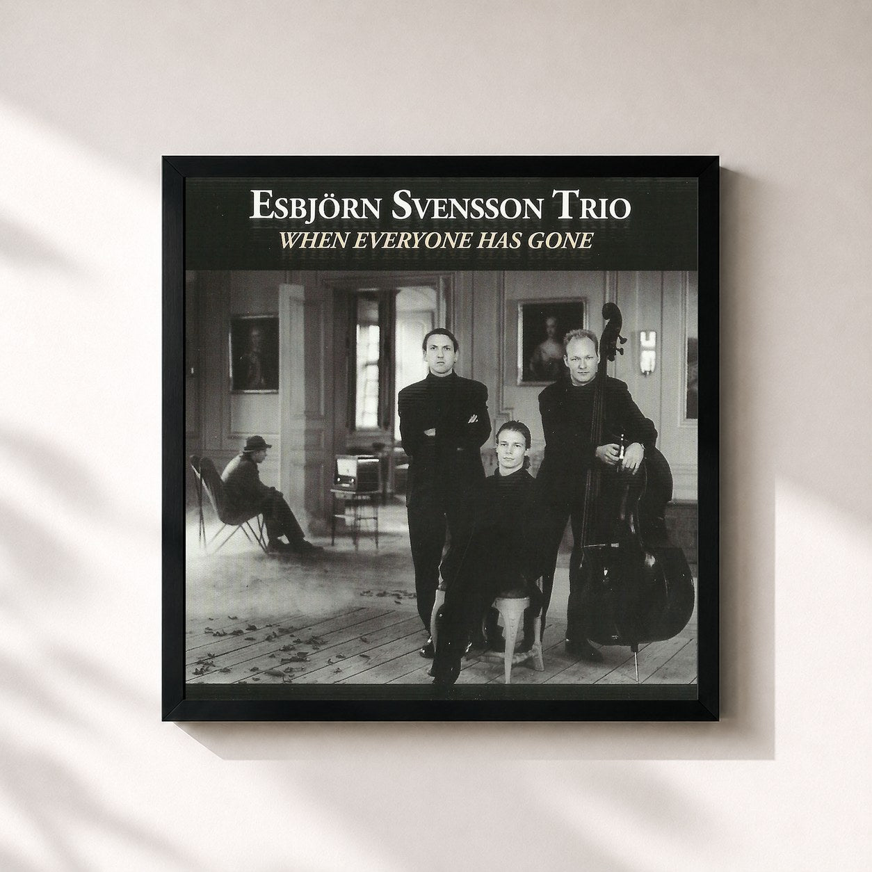 #noir Tableau carré de l'album When Everyone Has Gone de Esbjörn Svensson Trio, cadre noir 32x32 cm