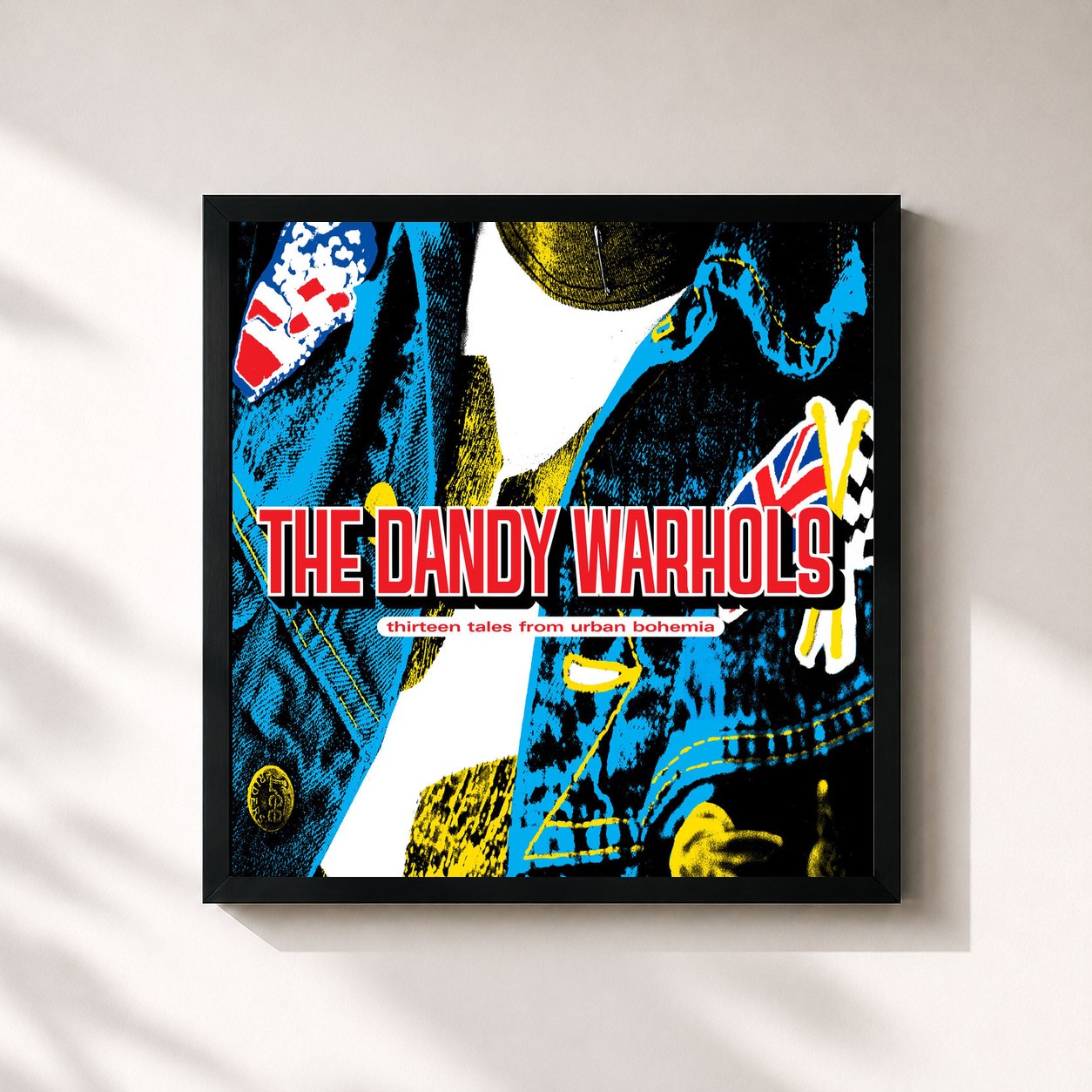 #noir Tableau carré de l'album Thirteen Tales From Urban Bohemia (Deluxe Edition) de The Dandy Warhols, cadre noir 32x32 cm