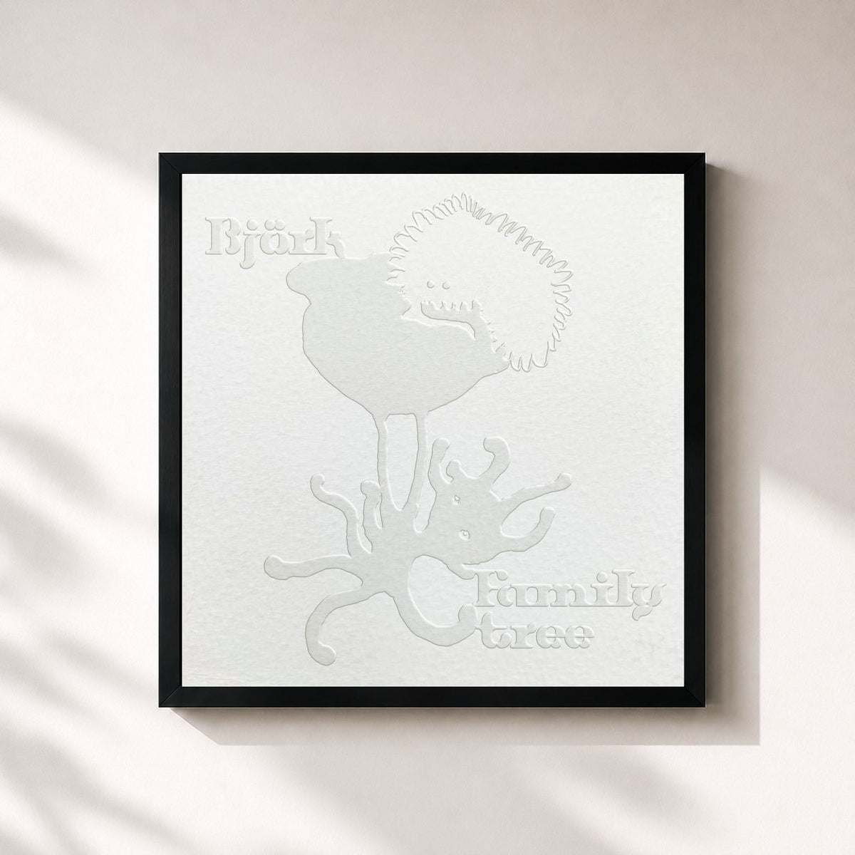 #noir Tableau carré de l'album Family Tree de Björk, cadre noir 32x32 cm