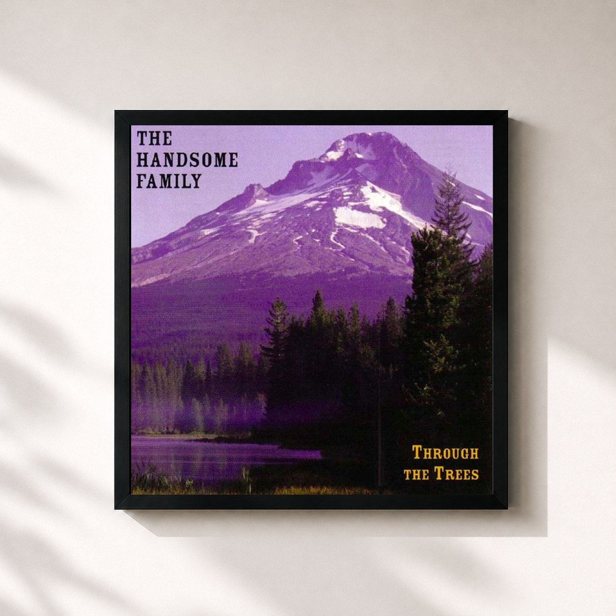 #noir Tableau carré de l'album Through the Trees de The Handsome Family, cadre noir 32x32 cm