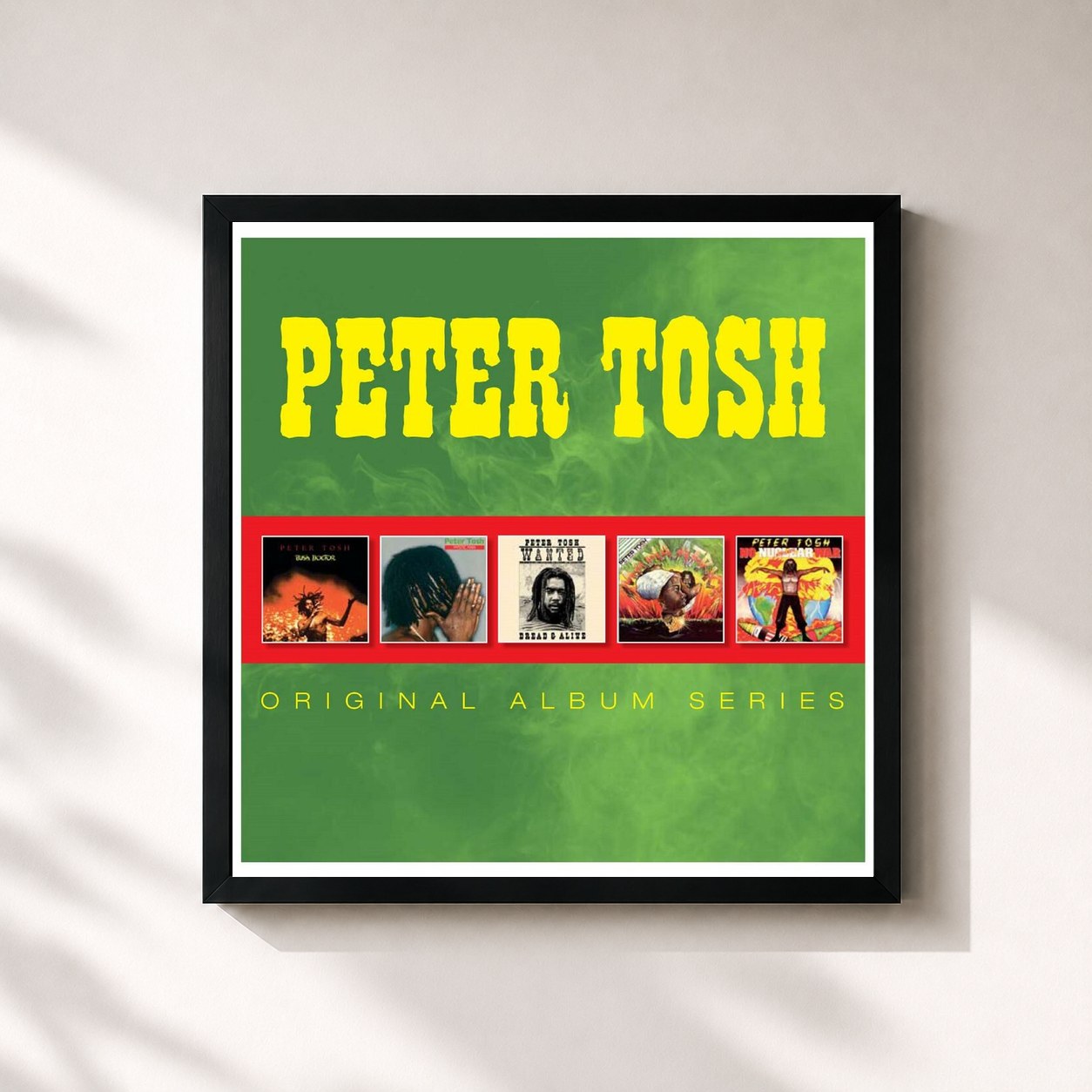 #noir Tableau carré de l'album Original Album Series de Peter Tosh, cadre noir 32x32 cm