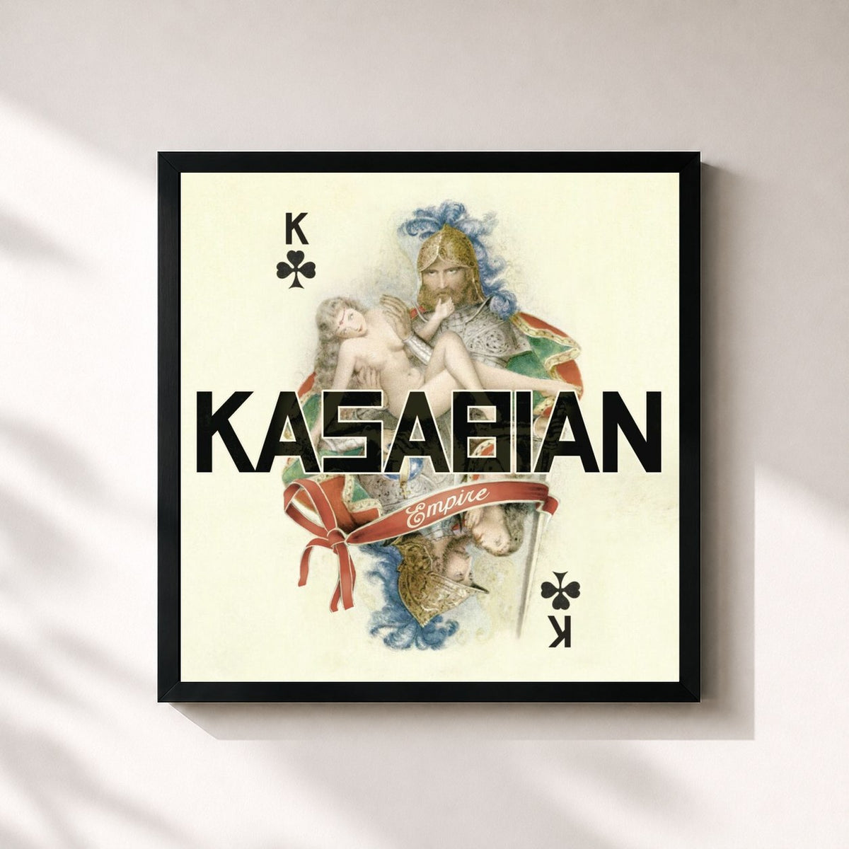 #noir Tableau carré de l'album Empire de Kasabian, cadre noir 32x32 cm