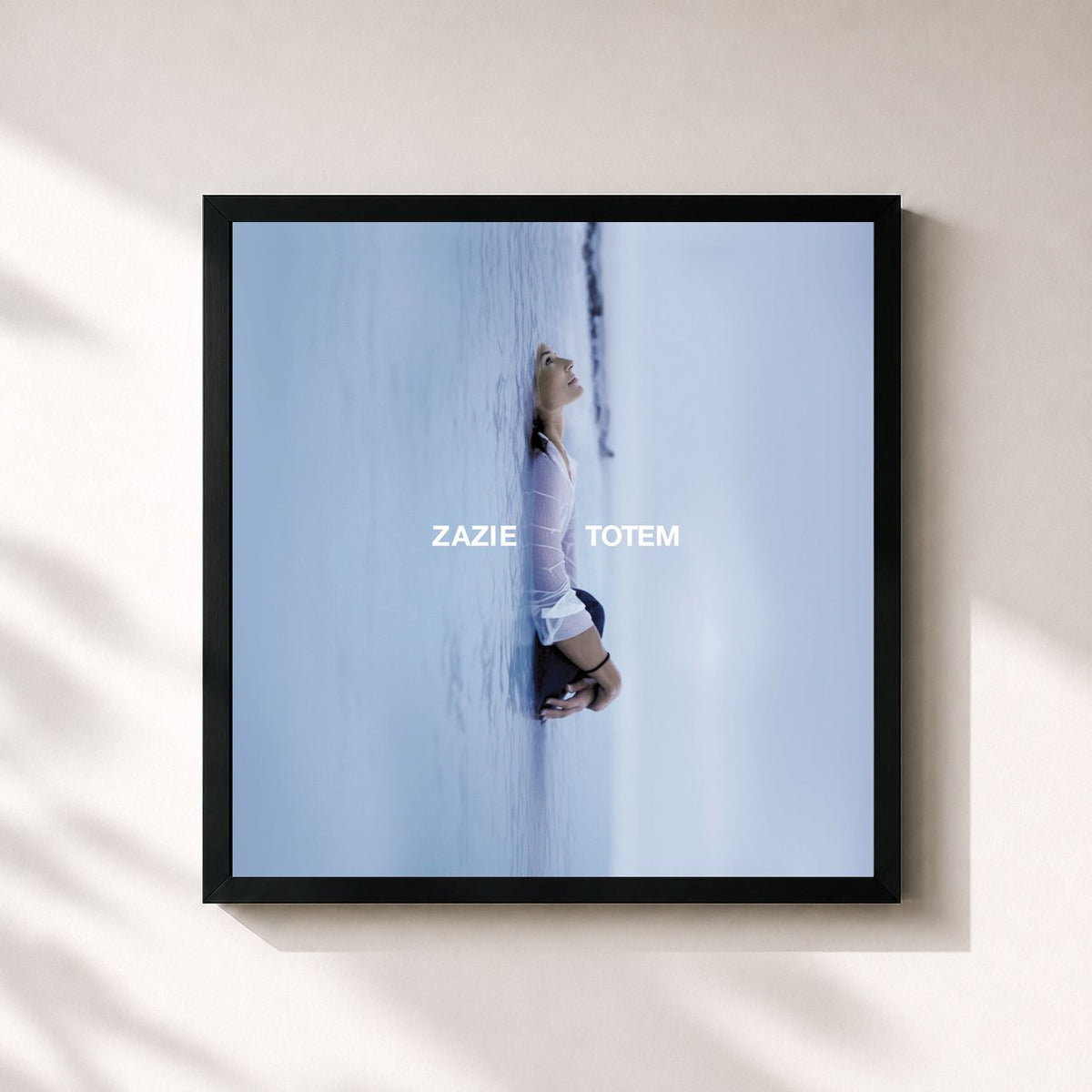 #noir Tableau carré de l'album Totem de Zazie, cadre noir 32x32 cm