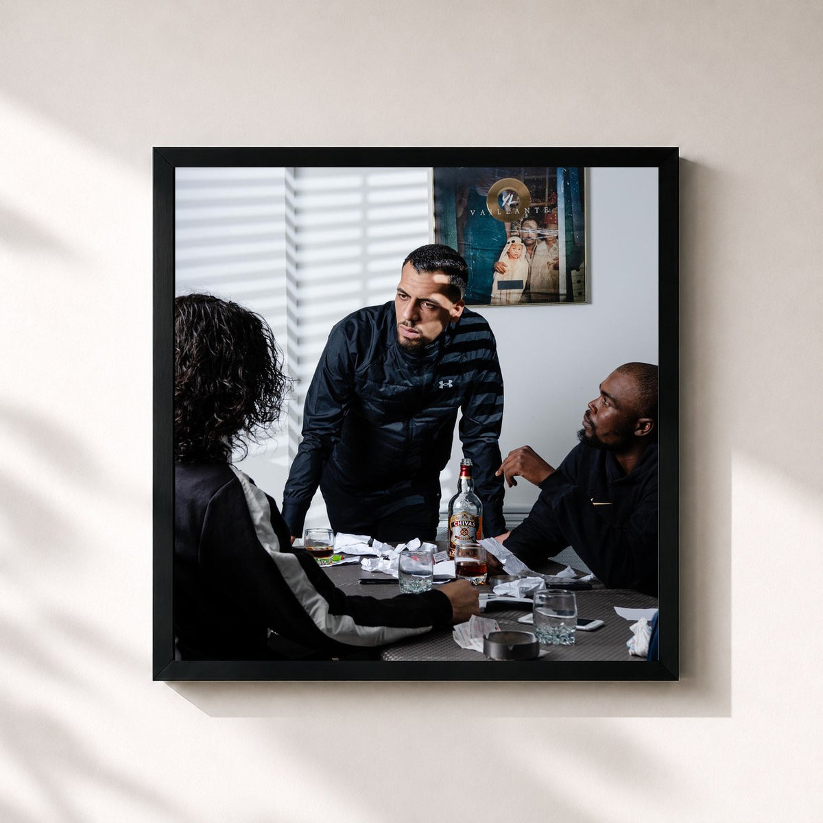 #noir Tableau carré de l'album LARLAR (Part. 1 & Part. 2) de YL, cadre noir 32x32 cm