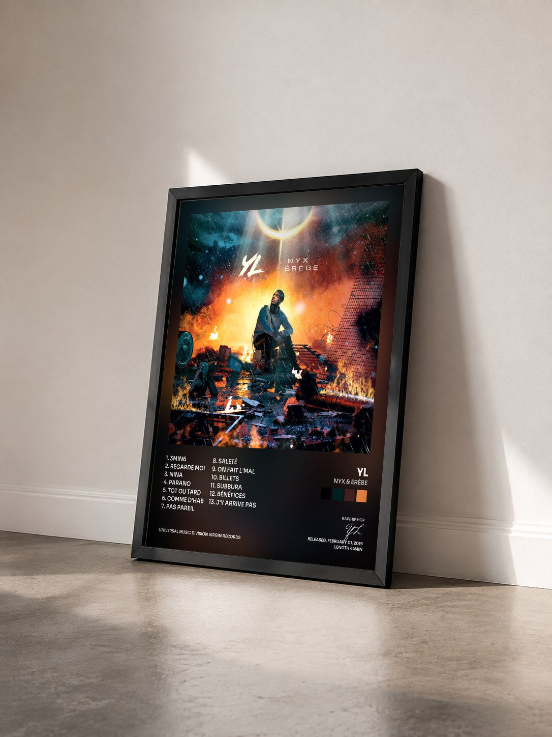 #noir Nyx & Erèbe by YL as a framed art print seen at an angle, black frame