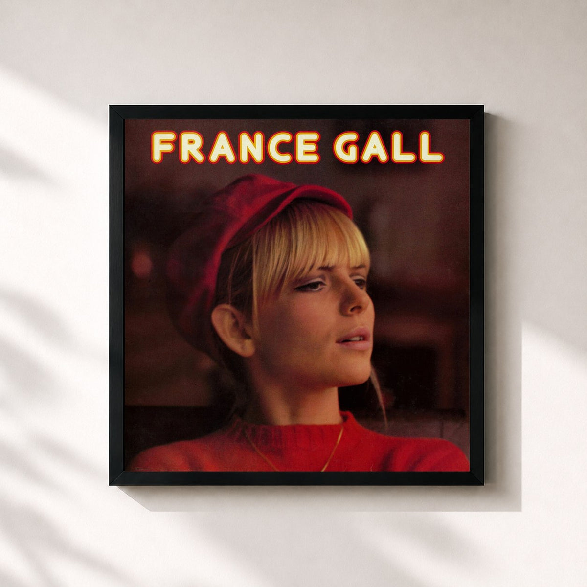 #noir Cinq minutes d'amour de France Gall en lámina cuadrada enmarcada, marco negro de 32x32 cm