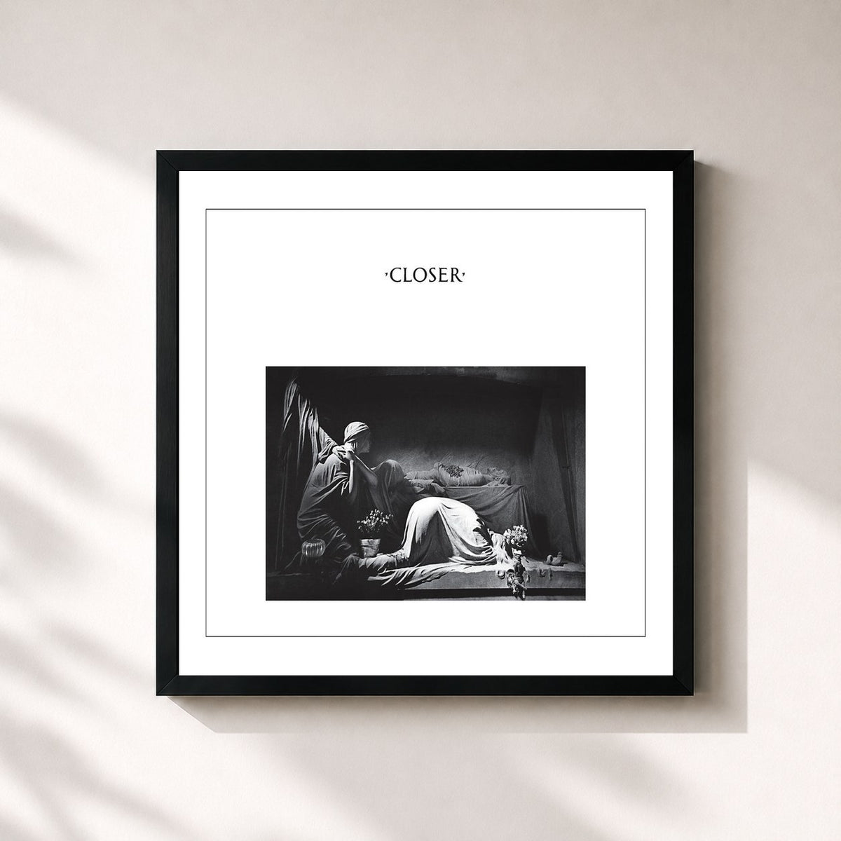 #noir Tableau carré de l'album Closer (Collector's Edition) de Joy Division, cadre noir 32x32 cm