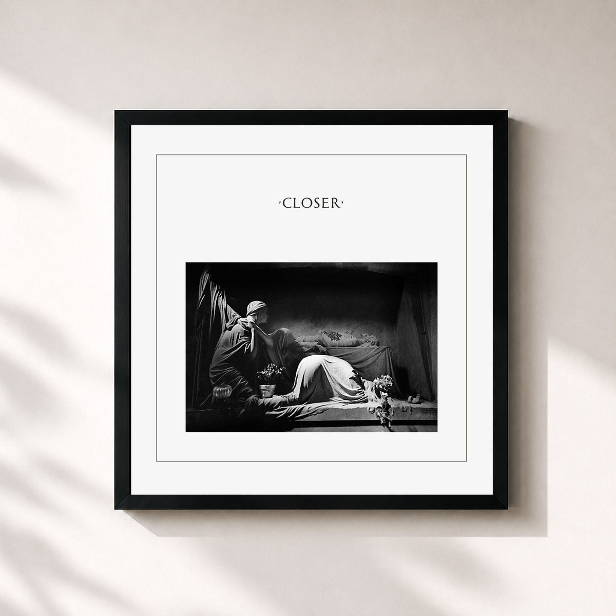 #noir Tableau carré de l'album Closer (40th Anniversary; 2020 Digital Master) de Joy Division, cadre noir 32x32 cm