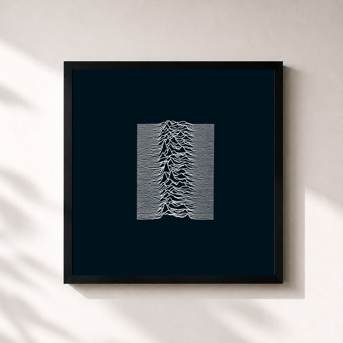 #noir Tableau carré de l'album Unknown Pleasures (2019 Digital Master) de Joy Division, cadre noir 32x32 cm