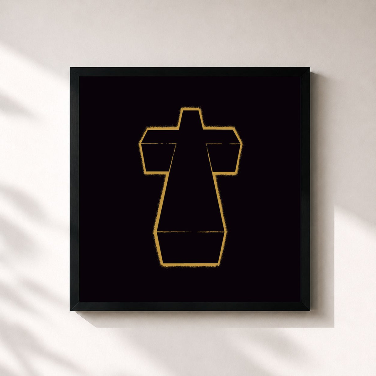 #noir Tableau carré de l'album Justice de Justice, cadre noir 32x32 cm