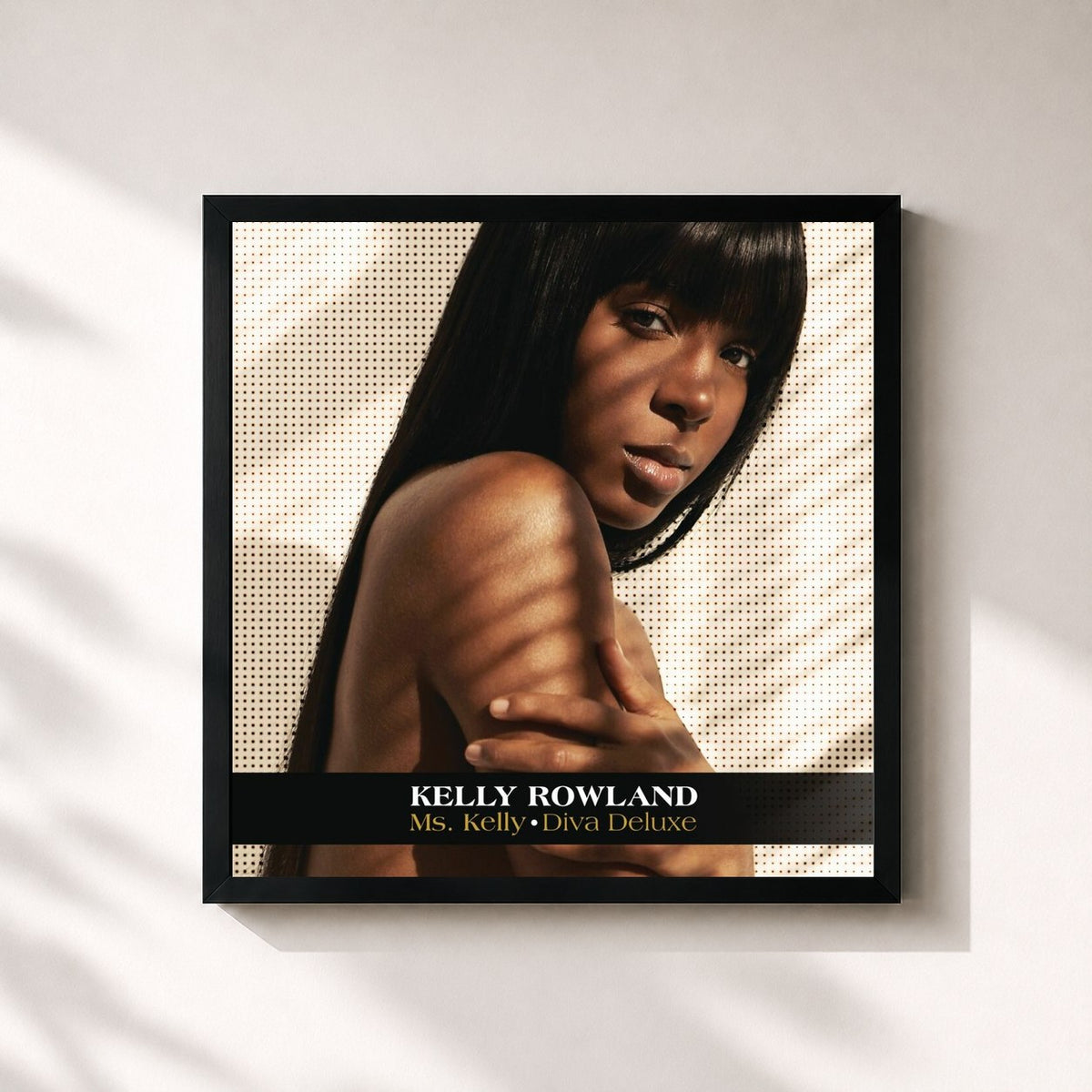 #noir Tableau carré de l'album Ms. Kelly: Diva Deluxe de Kelly Rowland, cadre noir 32x32 cm