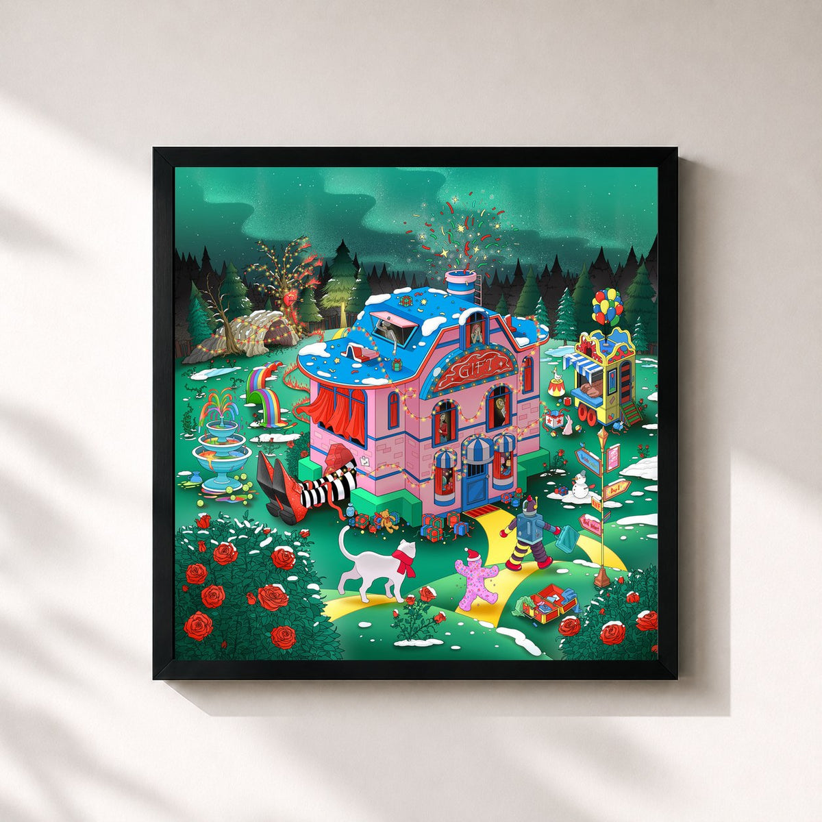#noir Tableau carré de l'album ‘The ReVe Festival’ Finale de Red Velvet, cadre noir 32x32 cm