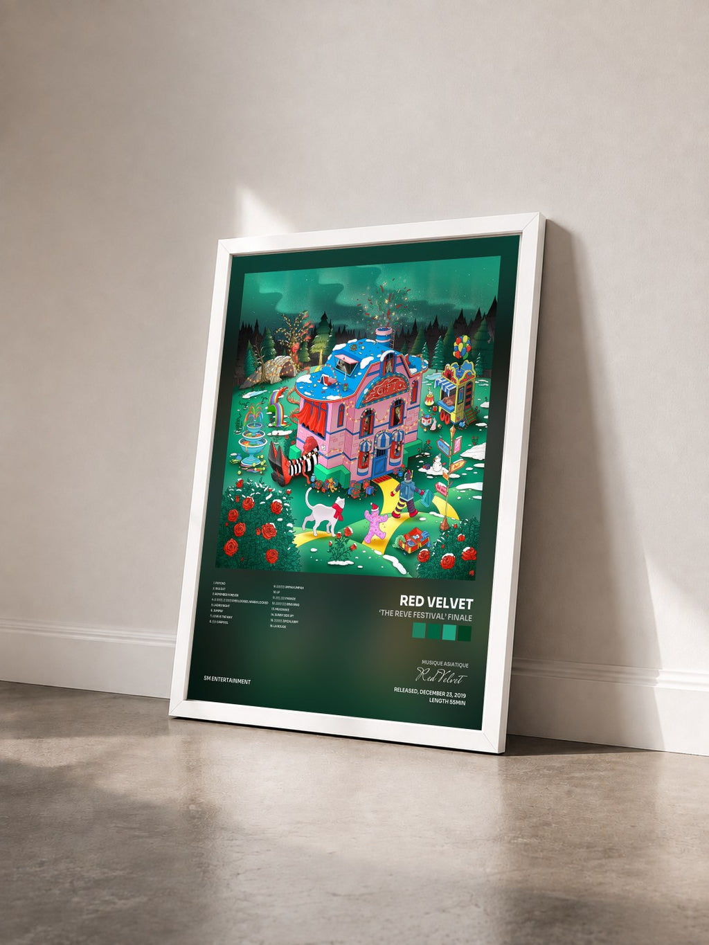 #blanc Tableau de l'album ‘The ReVe Festival’ Finale de Red Velvet vu de trois quarts, cadre blanc