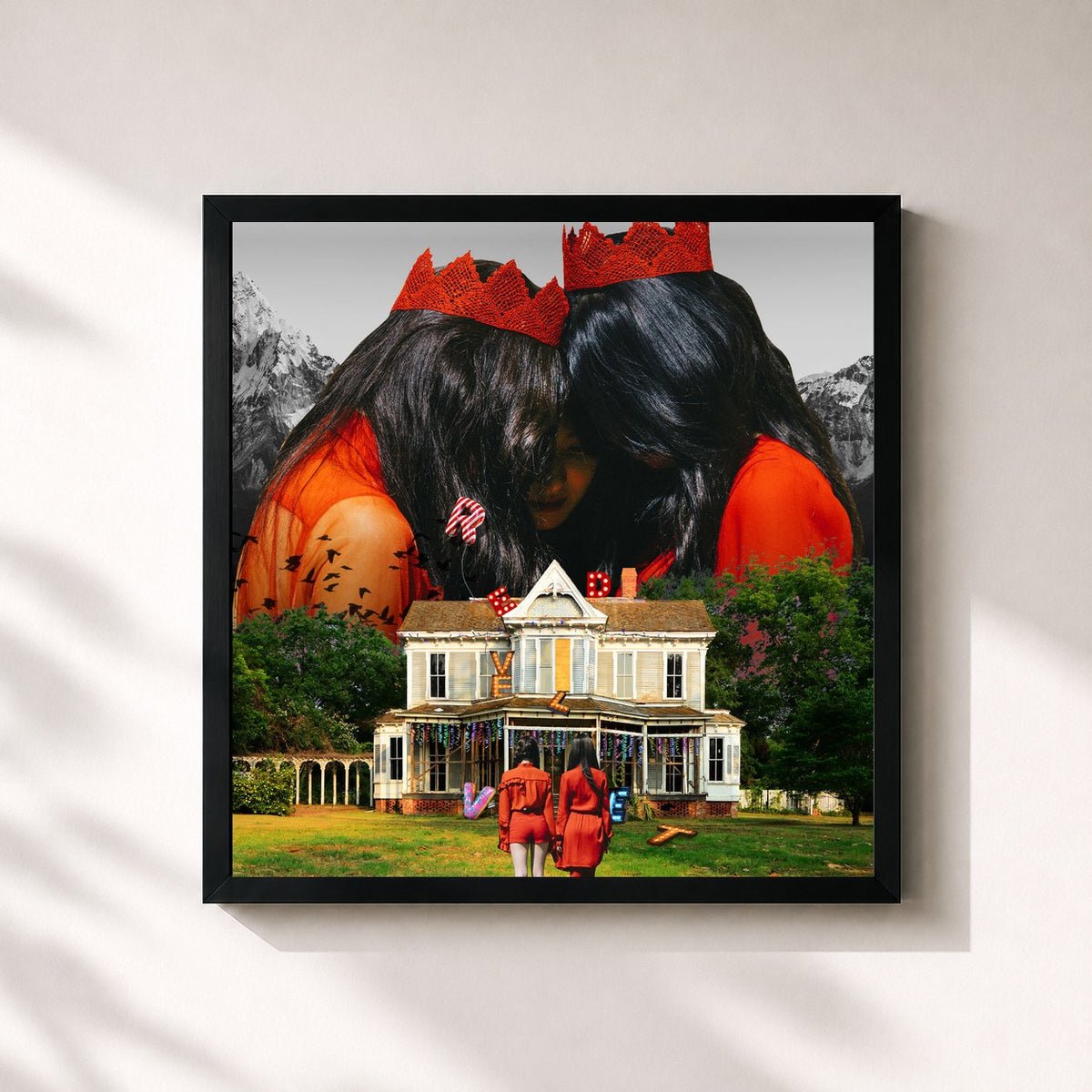 #noir Tableau carré de l'album Perfect Velvet - The 2nd Album de Red Velvet, cadre noir 32x32 cm
