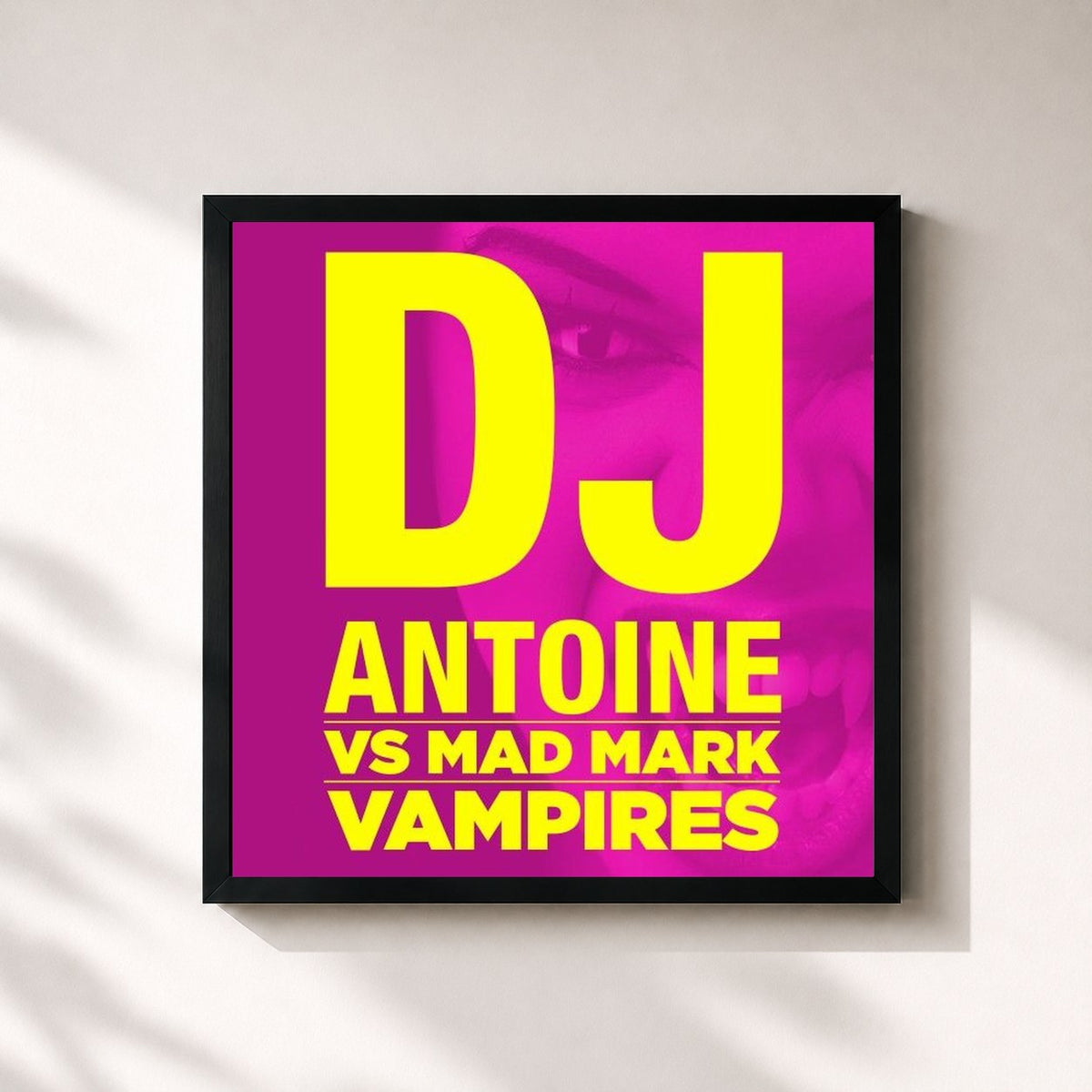 #noir Tableau carré de l'album Vampires de DJ Antoine, cadre noir 32x32 cm