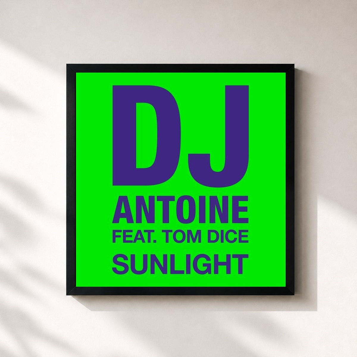 #noir Tableau carré de l'album Sunlight de DJ Antoine, cadre noir 32x32 cm