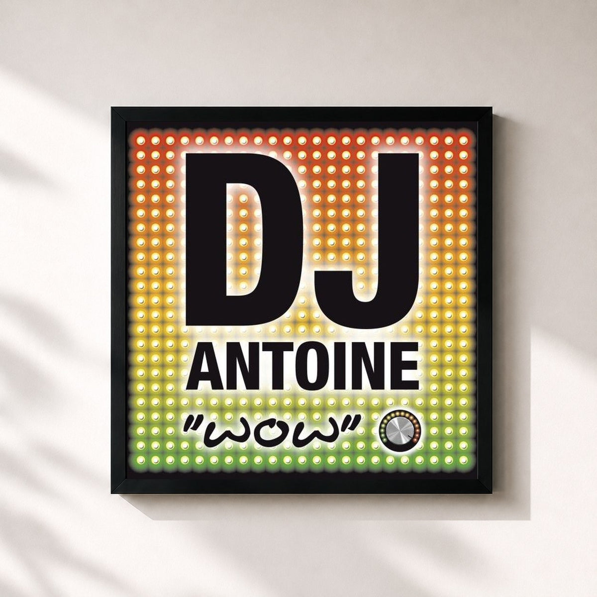 #noir Tableau carré de l'album WOW de DJ Antoine, cadre noir 32x32 cm