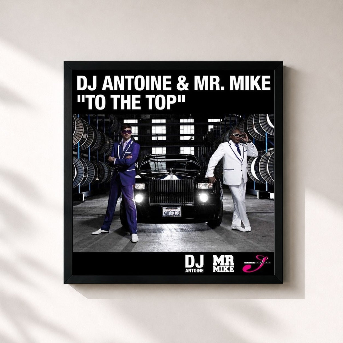 #noir Tableau carré de l'album To the Top de DJ Antoine, cadre noir 32x32 cm