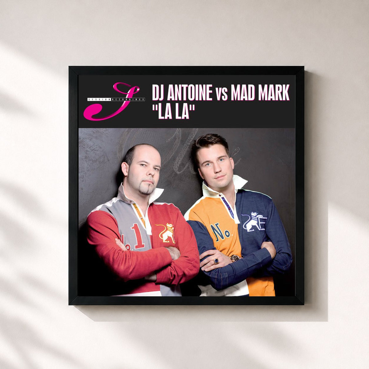 #noir Tableau carré de l'album Lala de DJ Antoine, cadre noir 32x32 cm