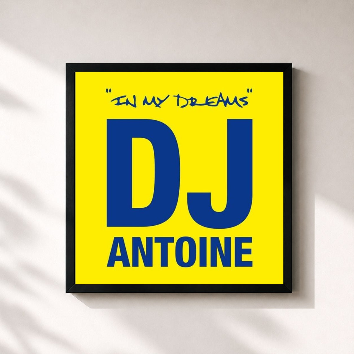 #noir Tableau carré de l'album In My Dreams de DJ Antoine, cadre noir 32x32 cm