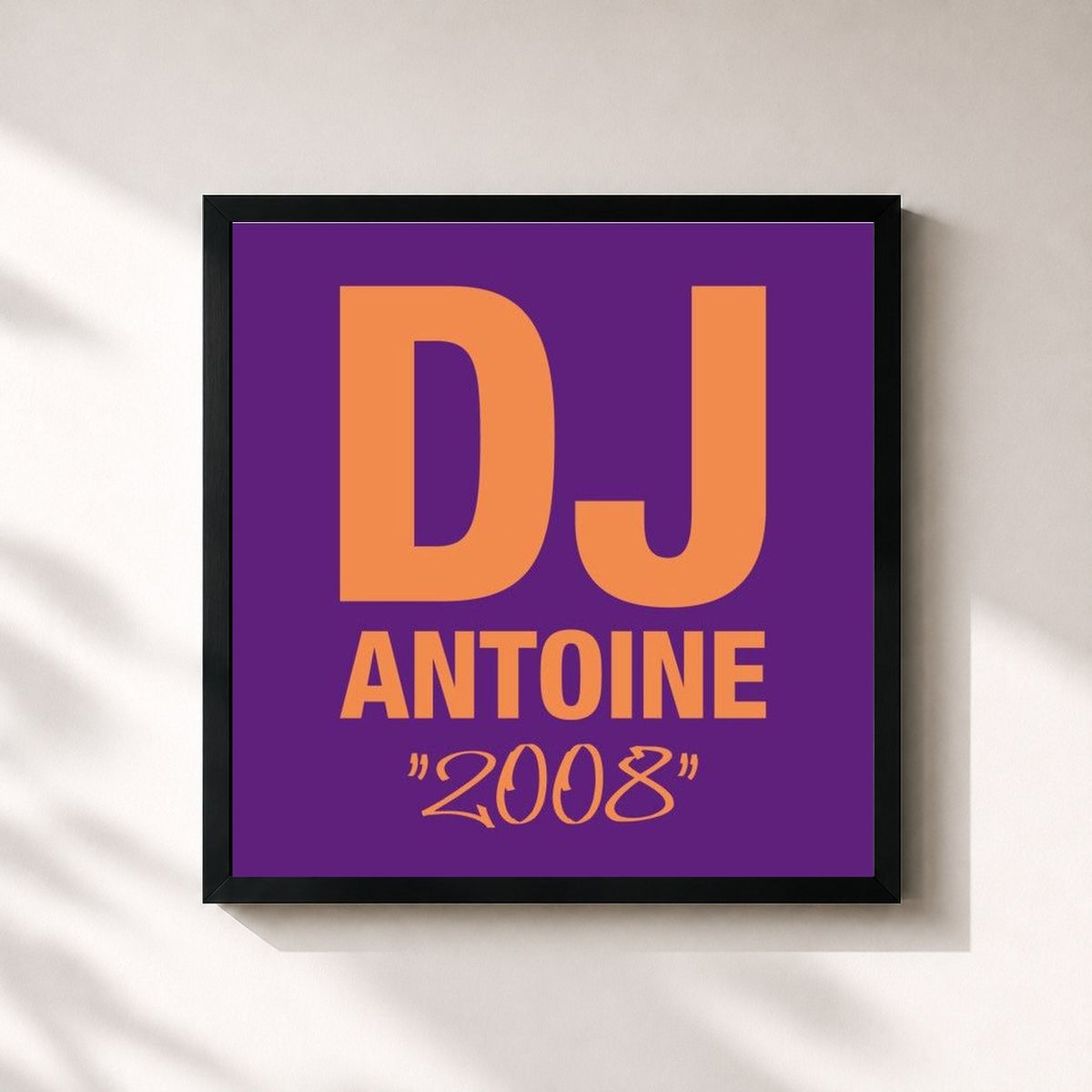 #noir Tableau carré de l'album 2008 de DJ Antoine, cadre noir 32x32 cm