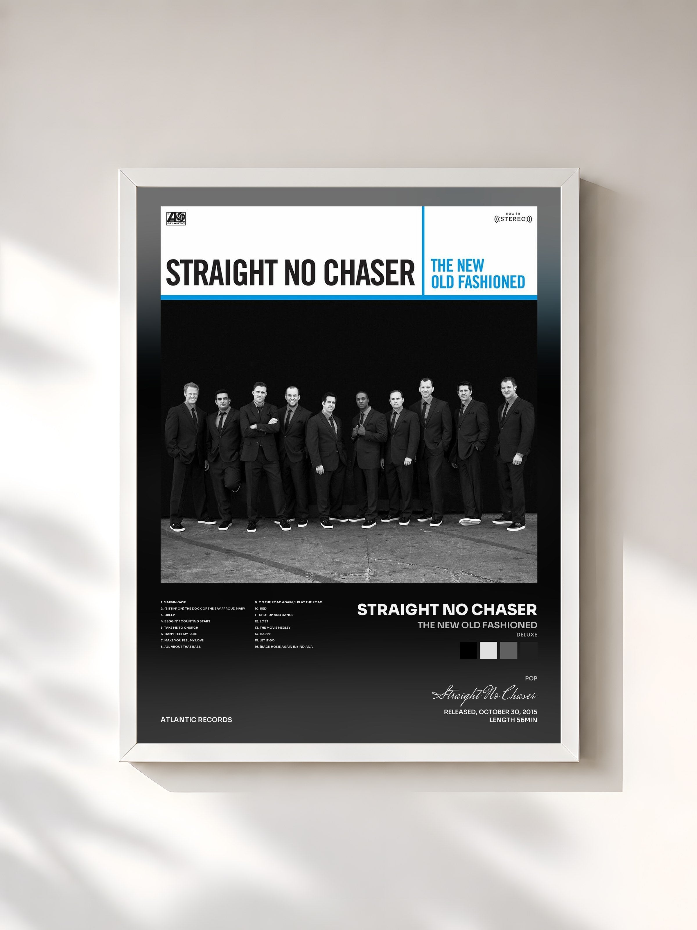 #blanc Tableau de l'album The New Old Fashioned (Deluxe) de Straight No Chaser, cadre blanc, imprimé et encadré en France