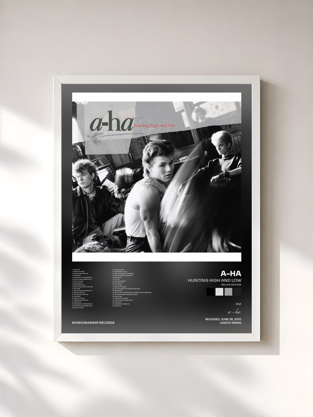#blanc Hunting High and Low (Deluxe Edition) by a-ha as a framed art print, white frame, printed and framed in France