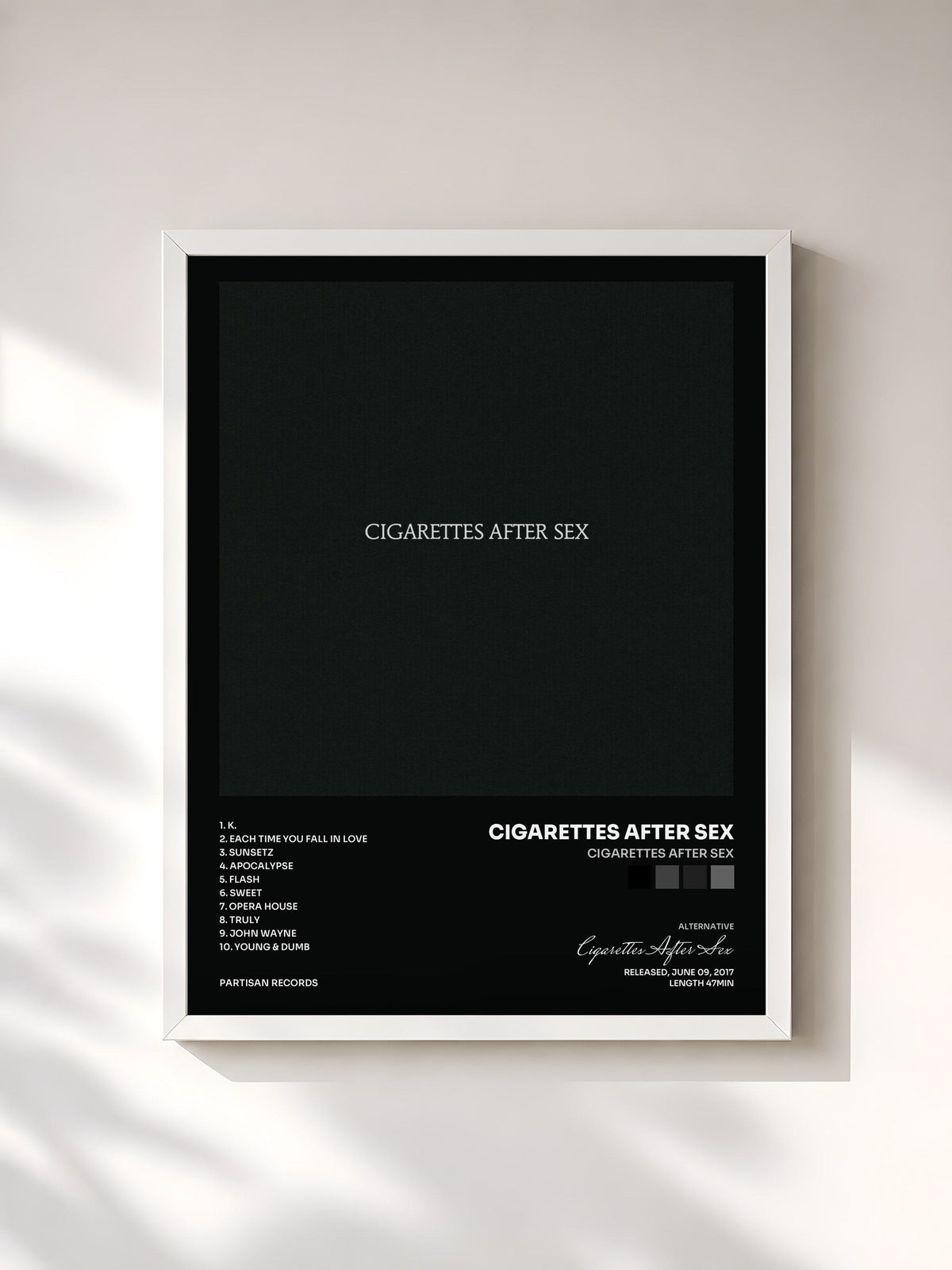 #blanc Cigarettes After Sex von Cigarettes After Sex als gerahmter Kunstdruck, weißer Rahmen, gedruckt und gerahmt in Frankreich
