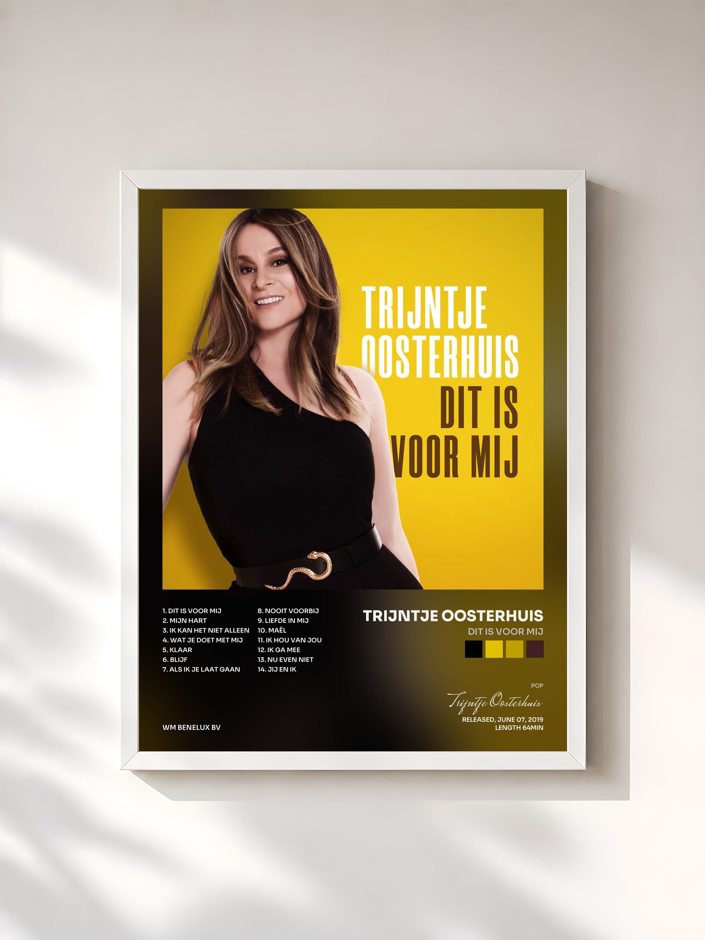 #blanc Tableau de l'album Dit Is Voor Mij de Trijntje Oosterhuis, cadre blanc, imprimé et encadré en France