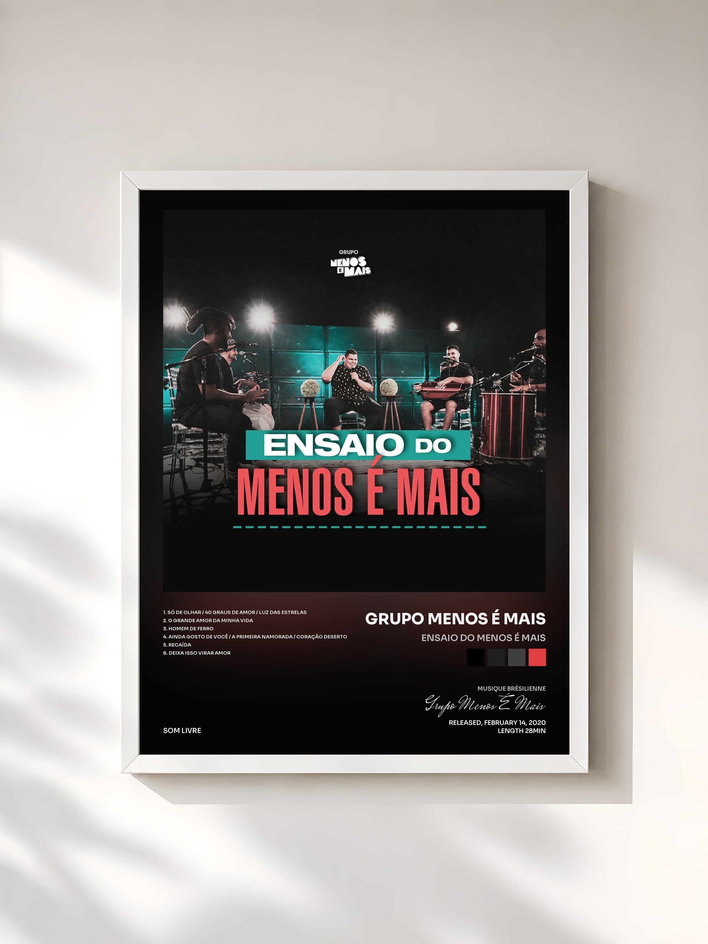 #blanc Tableau de l'album Ensaio do Menos É Mais de Grupo Menos É Mais, cadre blanc, imprimé et encadré en France